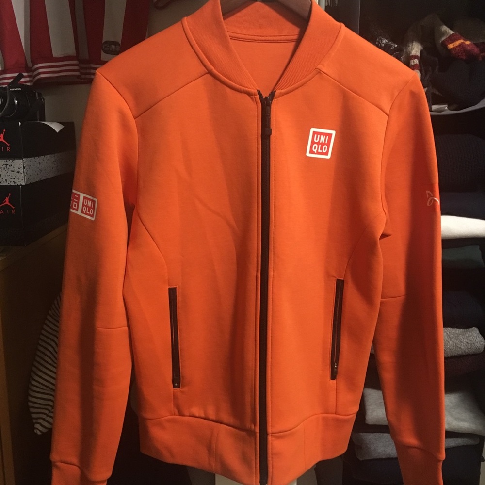 Uniqlo Orange Warm Up Jacket Djokovic